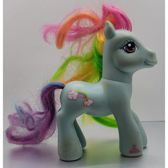 My Little Pony G2 Rainbow Dash IV Figure Blue Earth MLP 2007 Cloud ponies - Picture 1 of 4